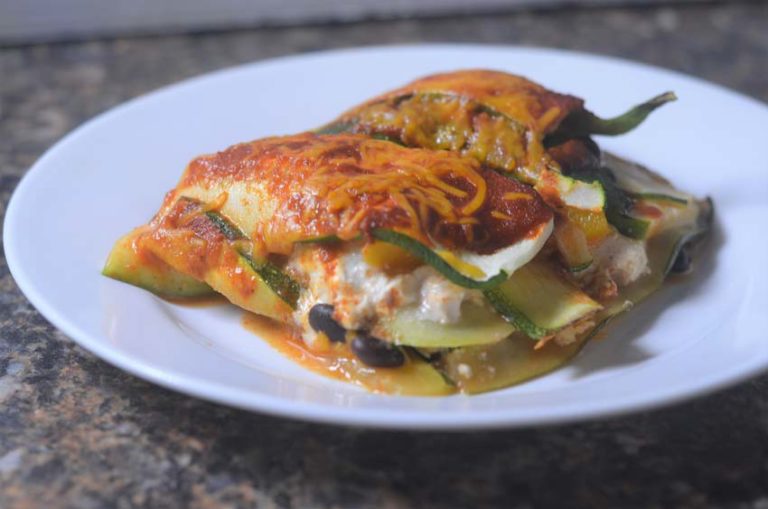 Zucchini Enchilada Lasagna (GlutenFree, GrainFree, Vegetarian) The